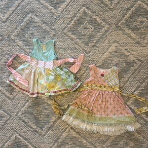 Matilda Jane 2T Mixed-Print Sundress Bundle — Mint, Pink & Yellow